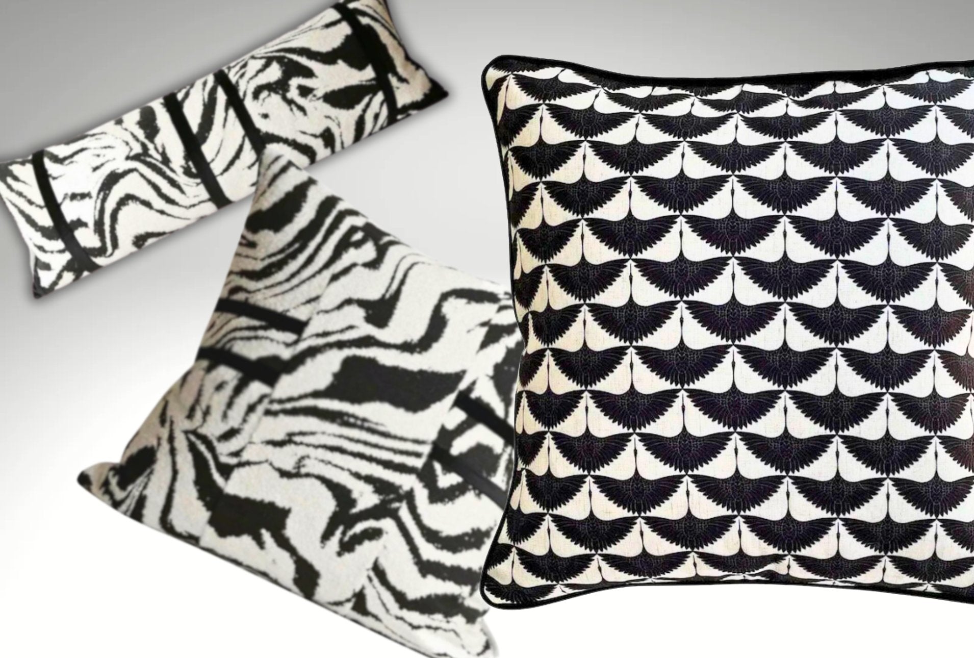 Housse de Coussin Noir et Blanc