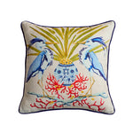 Housse de Coussin Blanc et Bleu   Les Hérons Bleus - Vignette | Gellone