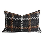 Housse Coussin Carreaux Noir et Blanc   Noir Tissé - Vignette | Gellone