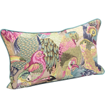 Housse de Coussin Bleu Canard et Beige   Les Oiseaux - Vignette | Gellone