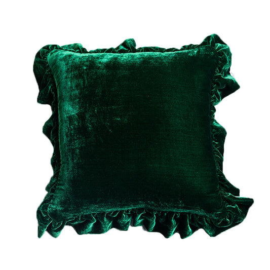 Housse de Coussin Velours Vert Emeraude <br> Le Lys d'Emeraude