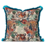 Housse de Coussin Bleu et Beige   Le Tigre de Siam - Vignette | Gellone