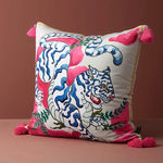 Housse de Coussin Original Beige et Rouge   Le Tigre Bleu - Vignette | Gellone