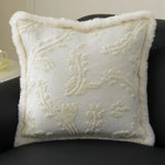 Housse de Coussin Blanc Brodé 45x45   Fleur d'Ivoire - Vignette | Gellone