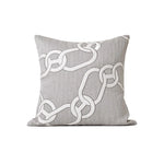 Housse de Coussin Couleur Blanc et Gris   Chaines de Coton - Vignette | Gellone