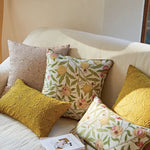 Housse de Coussin Jaune Moutarde Fleurs   Auriel - Vignette | Gellone