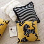 Housse de Coussin Jaune Moutarde et Gris   Jaune Sauvage - Vignette | Gellone