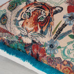 Housse de Coussin Bleu et Beige   Le Tigre de Siam - Vignette | Gellone