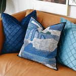 Housse de Coussin Bleu et Argent   Mer d'Argent - Vignette | Gellone