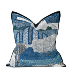 Housse de Coussin Bleu et Argent   Mer d'Argent - Vignette | Gellone