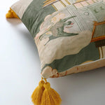 Housse de Coussin Gris Jaune   Dernier Vol - Vignette | Gellone