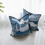 Housse de Coussin Bleu et Argent   Mer d'Argent - Vignette | Gellone