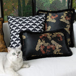 Housse de Coussin Noir et Jaune   La Cour des Tigres - Vignette | Gellone