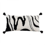 Housse de Coussin Rectangulaire en Noir et Blanc   Marbré Noir et Blanc - Vignette | Gellone