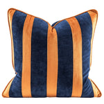 Housse de Coussin Moutarde et Bleu   Blue Stripes - Vignette | Gellone