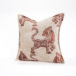 Housse de Coussin Beige et Rouge   Tigre Ecarlate - Vignette | Gellone